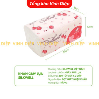 Khăn giấy rút khăn giấy lụa Silkwell 280 tờ 2 lớp, giấy ăn