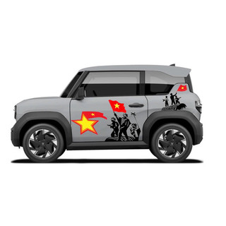 Tem 2 bên Sườn Xe Ô tô VF3 Chiến Thắng ĐIỆN BIÊN PHỦ, Team Decal Oto, Tem 2 bên Sườn Xe Ô tô VF3-Tem 2 bên sườn Cực Chất