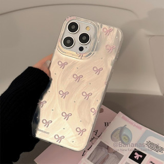 Ốp Lưng iPhone Silicon Mềm Nơ Hồng Cute Ánh Bạc, Chống Sốc cho iPhone 7/8/X/XS/XR/11/12/13/14/15/16/17/Plus/Air/Pro/Max