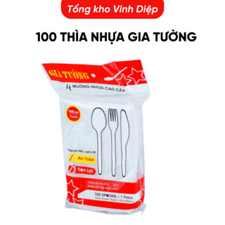 Thìa Nhựa Dùng 1 Lần Tân Thành Túi 100 Chiếc -  Muỗng Màu Trắng Sữa Quán Ăn Nhà Hàng