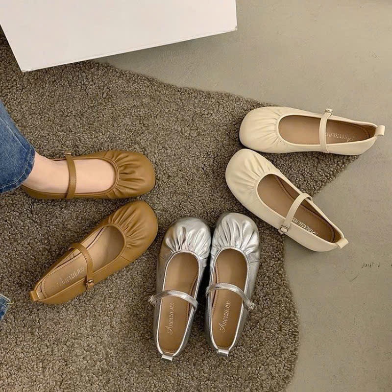 Giày búp bê quai ngang, giày sục bệt mũi tròn khóa gài phong cách ullzang Hàn Quốc trẻ trung xinh xắn mang đi chơi B14
