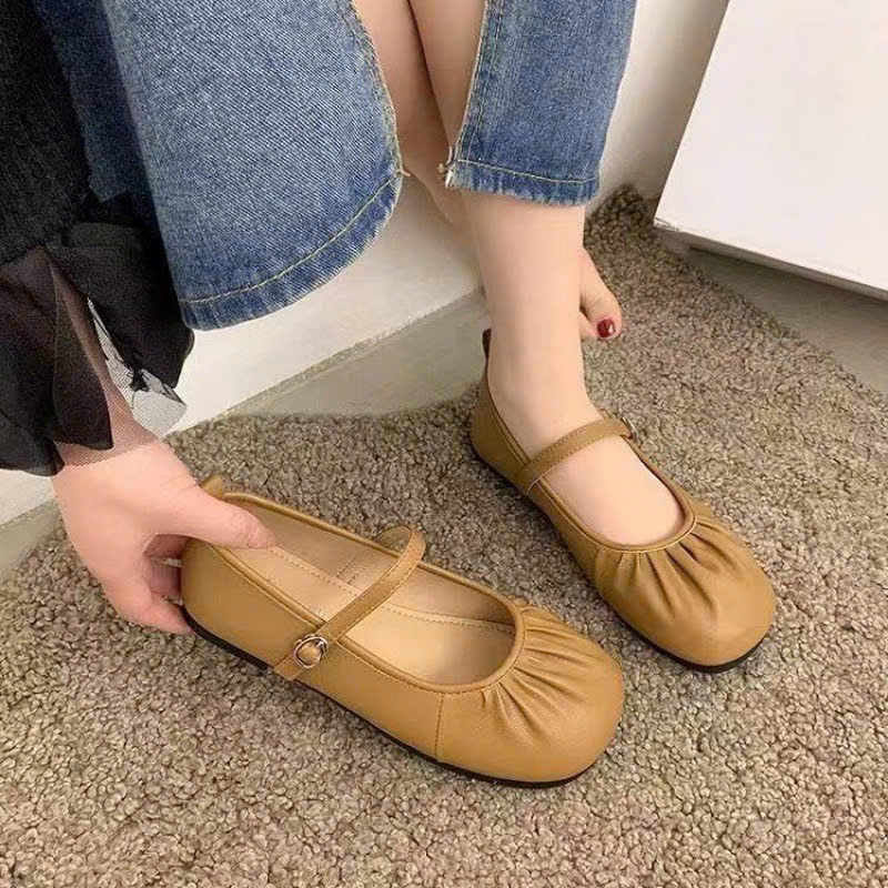 Giày búp bê quai ngang, giày sục bệt mũi tròn khóa gài phong cách ullzang Hàn Quốc trẻ trung xinh xắn mang đi chơi B14