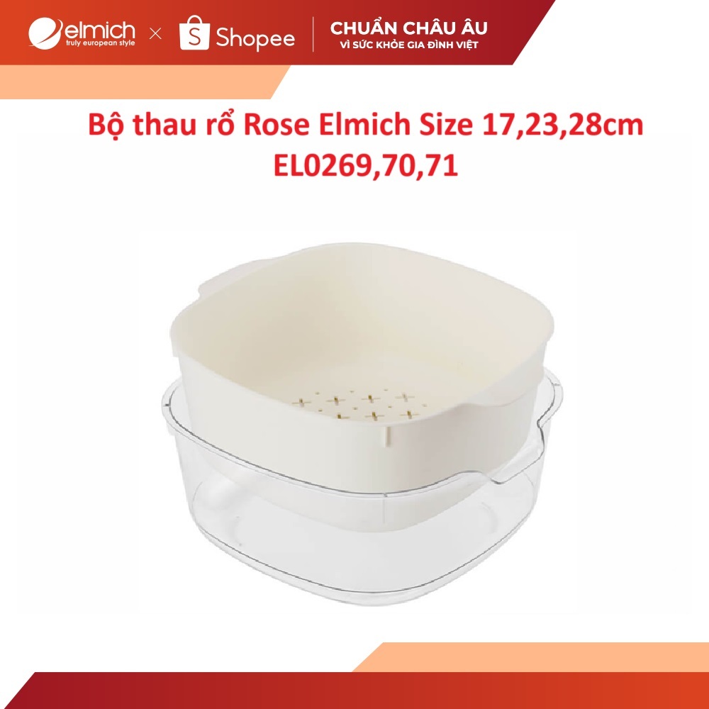 Bộ thau rổ Rose Elmich Size 17,23,28cm EL0269,70,71