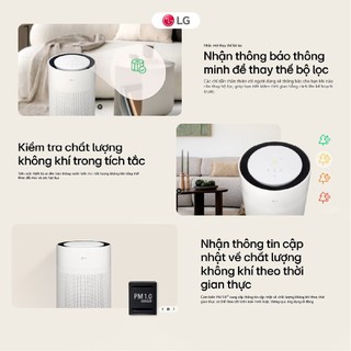 Máy lọc không khí LG PuriCare Aero Hit AS35GGW10.ABAE cảm biến bụi mịn, khử mùi hiệu quả, Bảo Hành Chính Hãng 12 Tháng