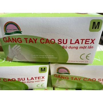 Hộp 100 cái Găng tay cao su latex không bột Sắc Cầu Vồng A, găng tay tiện lợi sử dụng 1 lần, găng tay y tế