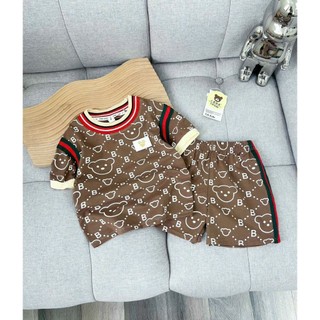 BỘ CÔC TAY IN TRÀN THÂN GẤU SIZE CHO BÉ 6-18KG