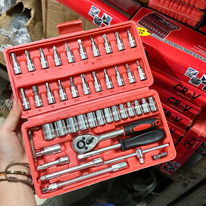 BỘ DỤNG CỤ MỞ BU LÔNG ỐC VÍT ĐA NĂNG 46 CHI TIẾT (HÀNG NHẬP KHẨU GIÁ TỐT)