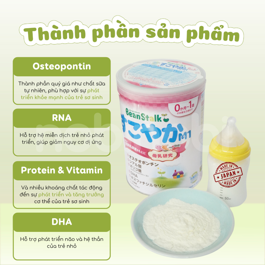 [TẶNG TÃ] Sữa bột công thức BeanStalk Sukoyaka bé 0-1 tuổi và Tsuyoiko bé 1-3 tuổi