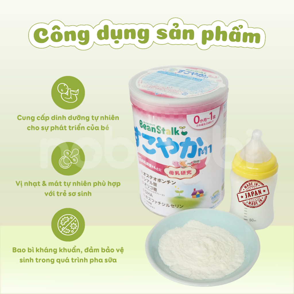 [TẶNG TÃ] Sữa bột công thức BeanStalk Sukoyaka bé 0-1 tuổi và Tsuyoiko bé 1-3 tuổi