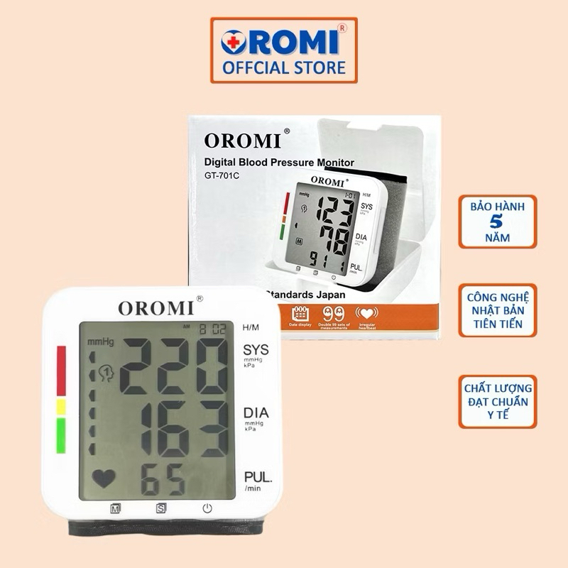 Máy đo huyết áp điện tử cổ tay OROMI GT-701C
