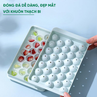 Khay đá tròn - vỉ đá tròn 33 viên Việt Nhật Chính hãng 3 màu pastel -6978