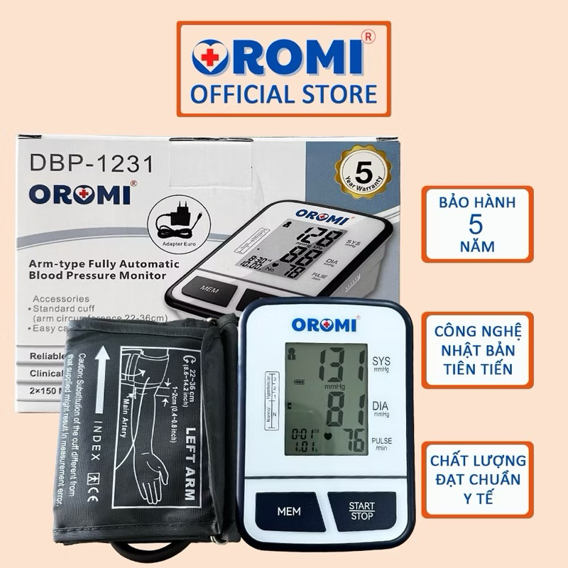 DBP-1231 - Máy Đo Huyết Áp Điện Tử OROMI - Trợ Lý Ảo Tiếng Việt