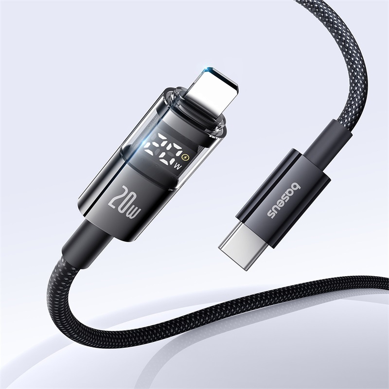 Cáp Sạc Nhanh Truyền Dữ Liệu cho phon từ 12 trở lên Display hiển thị công suất thông minh USB-C to P 20W