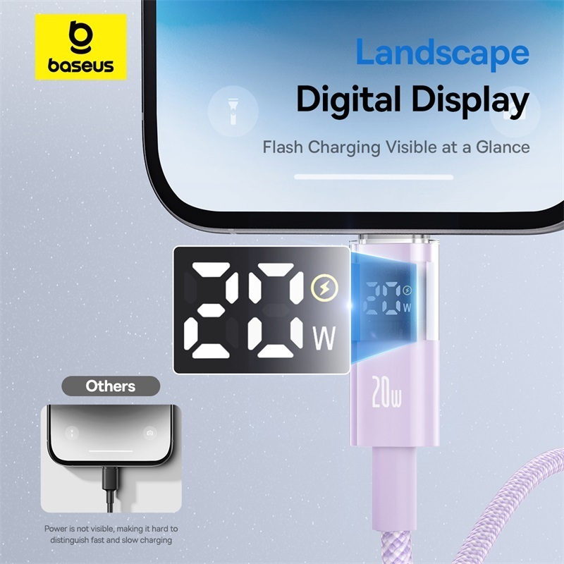 Cáp Sạc Nhanh Truyền Dữ Liệu cho phon từ 12 trở lên Display hiển thị công suất thông minh USB-C to P 20W