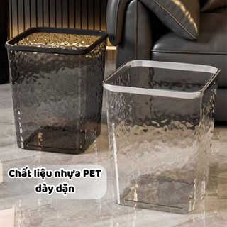 Thùng đựng rác trong suốt vân kim cương, Xô đa năng đựng đồ tiện lợi
