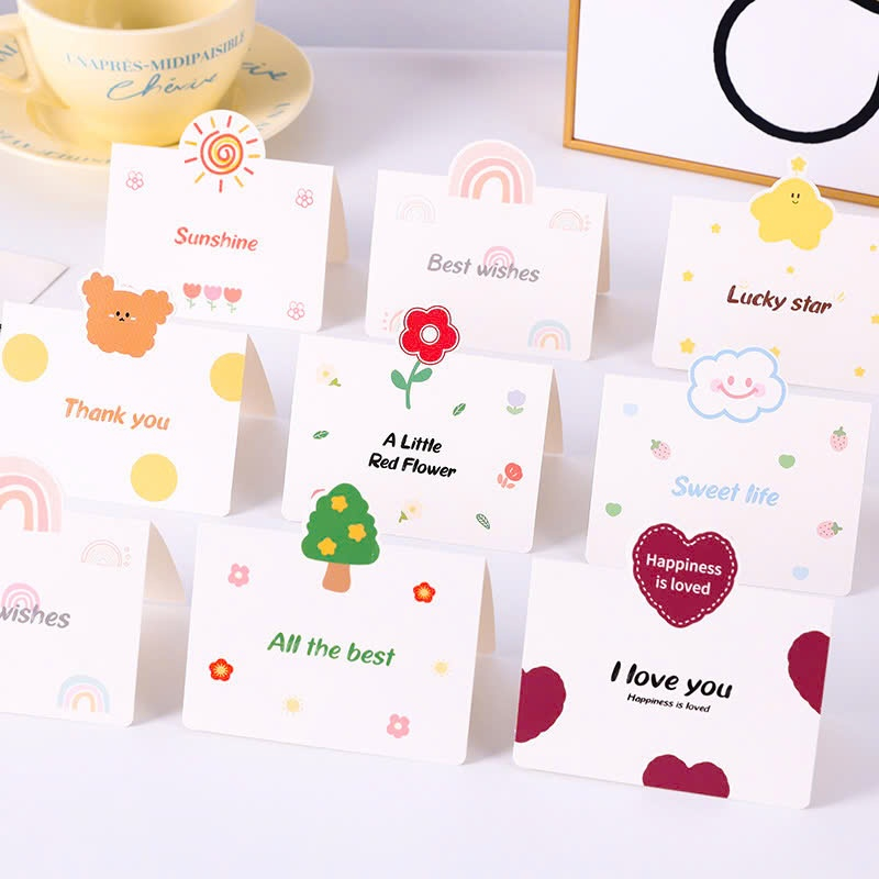 HC0011 (THIỆP 14) COMBO 10/20 THIỆP CHÚC MỪNG CHIBI, THIỆP TẶNG QUÀ ĐƠN GIẢN DỄ THƯƠNG