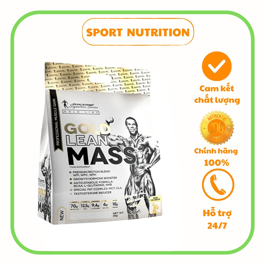 Sữa Kevin Levrone GOLD Lean Mass, 6 KG (30 Servings) hỗ trợ tăng cân cơ ...