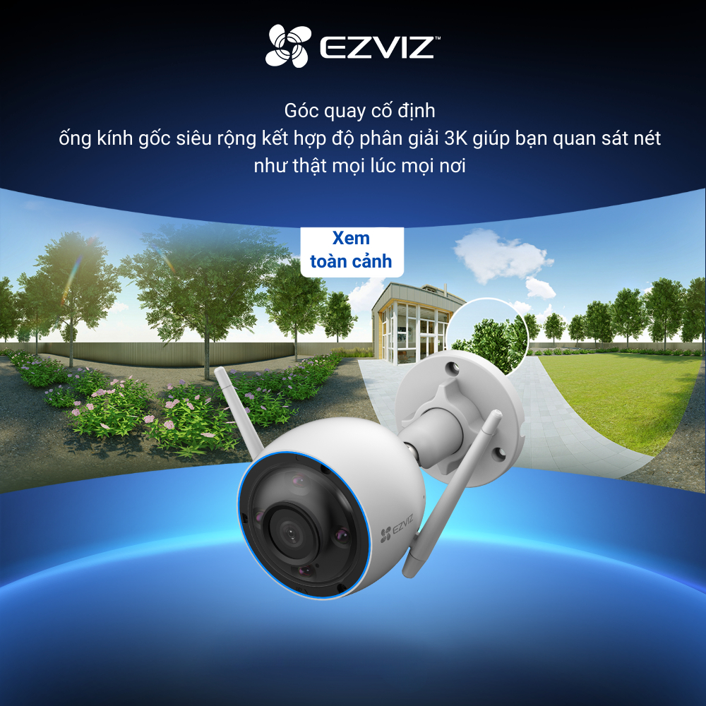Ảnh Camera Wi-fi EZVIZ H3 2K(3MP) & 3K(5MP), Ghi Hình Màu Ban Đêm, Đàm Thoại, Chống Nước 67 2