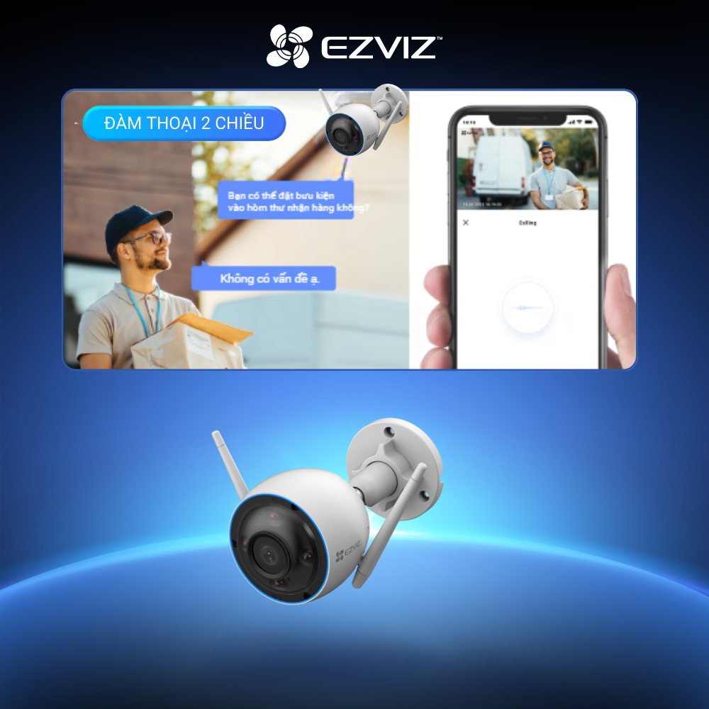 Ảnh Camera Wi-fi EZVIZ H3 2K(3MP) & 3K(5MP), Ghi Hình Màu Ban Đêm, Đàm Thoại, Chống Nước 67 3