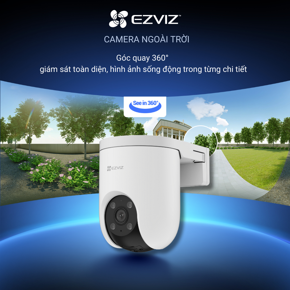 Ảnh Camera WI-FI EZVIZ  H8C 3MP SIM 4G Ngoài Trời, Báo Động Đàm Thoại 2 Chiều, Màu Ban Đêm, Báo động còi hú và đèn chóp 1