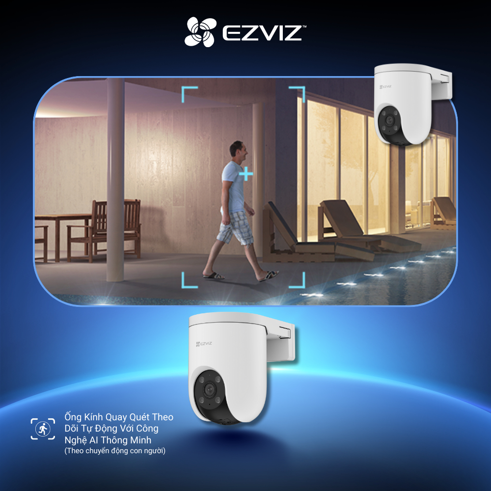 Ảnh Camera WI-FI EZVIZ  H8C 3MP SIM 4G Ngoài Trời, Báo Động Đàm Thoại 2 Chiều, Màu Ban Đêm, Báo động còi hú và đèn chóp 3