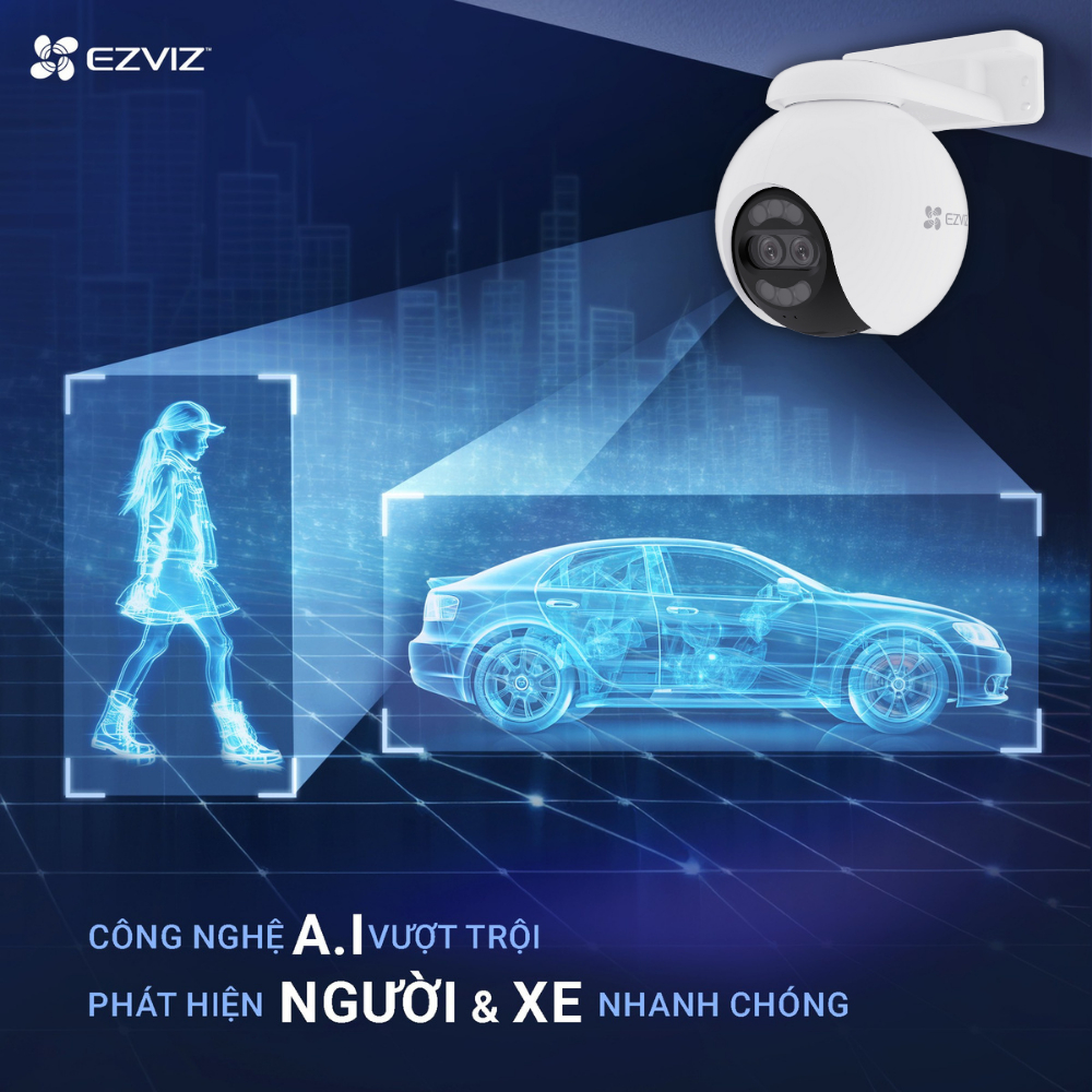 Ảnh Camera WIFI EZVIZ H80X DUAL 4K Ống Kính kép, Phòng thủ chủ động với còi báo động & đèn chớp 3