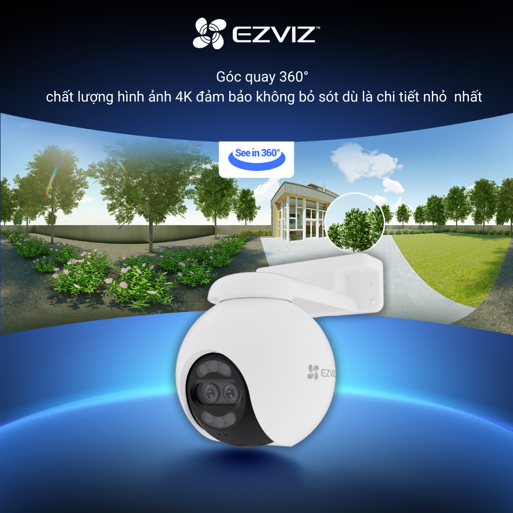 Ảnh Camera WIFI EZVIZ H80X DUAL 4K Ống Kính kép, Phòng thủ chủ động với còi báo động & đèn chớp 1