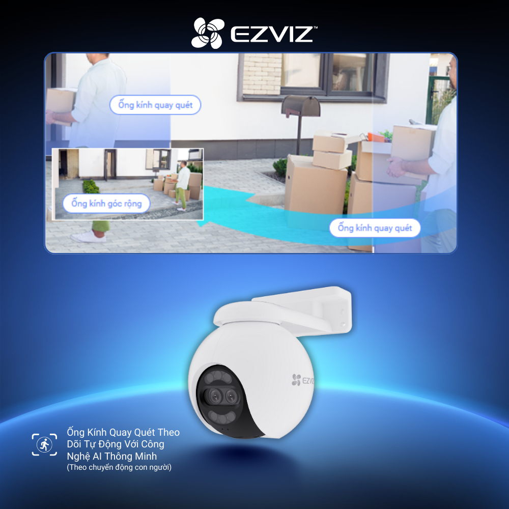 Ảnh Camera WIFI EZVIZ H80X DUAL 4K Ống Kính kép, Phòng thủ chủ động với còi báo động & đèn chớp 2