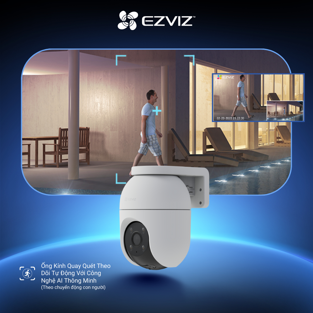 Ảnh Camera WI-FI Ngoài trời EZVIZ C8c 4MP Ghi hình màu ban đêm, Đàm thoại 2 chiều, Phát hiện người và xe, Đèn báo động 3