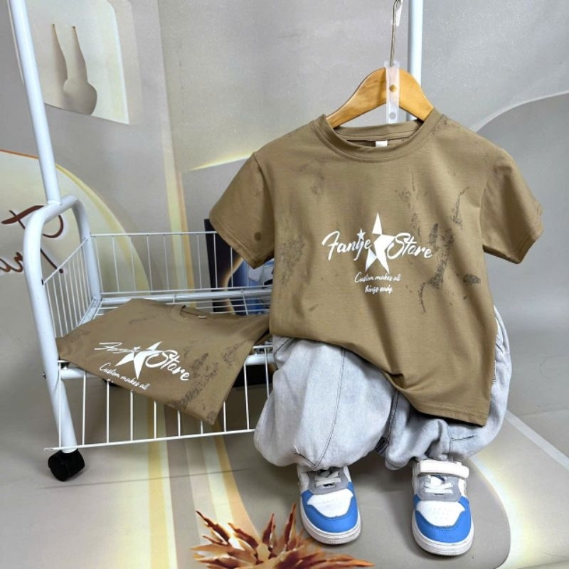 Áo phông bé trai size đại từ 25-45kg chất cotton tàu mát nhẹ