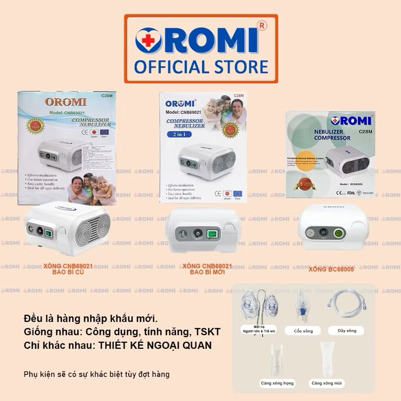 Máy xông khí dung và hút mũi Oromi C28M CNB69021