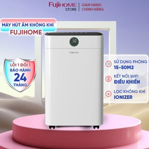 Máy hút ẩm 18L/ngày bằng máy nén Block lọc không khí FUJIHOME kết nối Wifi Nhập Khẩu 45m2, phòng ngủ phòng khách