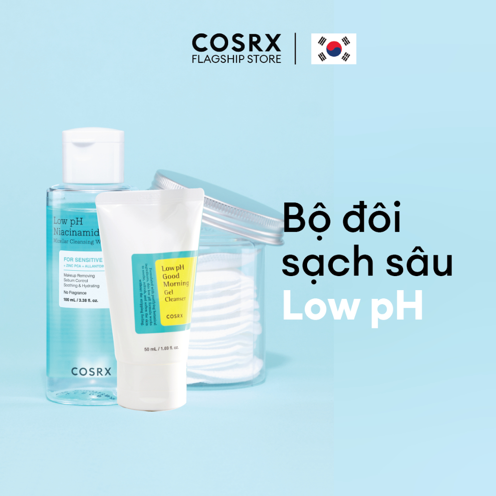 Ảnh Combo Low pH Mini Làm Sạch Da Nước Tẩy Trang Niacinamide 100ml Sữa Rửa Mặt Tràm Trà 50ml 1