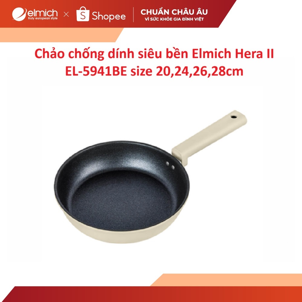 Chảo chống dính siêu bền Elmich Hera II EL-5941BE size 20,24,26,28cm