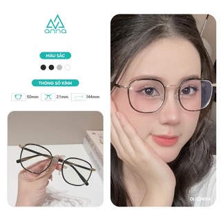 Gọng kính thời trang nam nữ ANNA kim loại dáng vuông unisex cá tính OL 21100