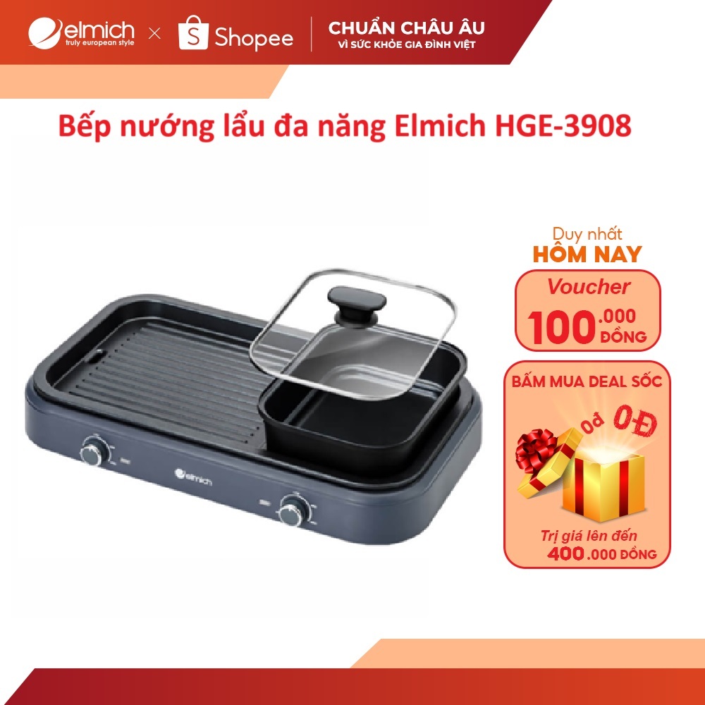 Bếp nướng lẩu đa năng Elmich HE-3908