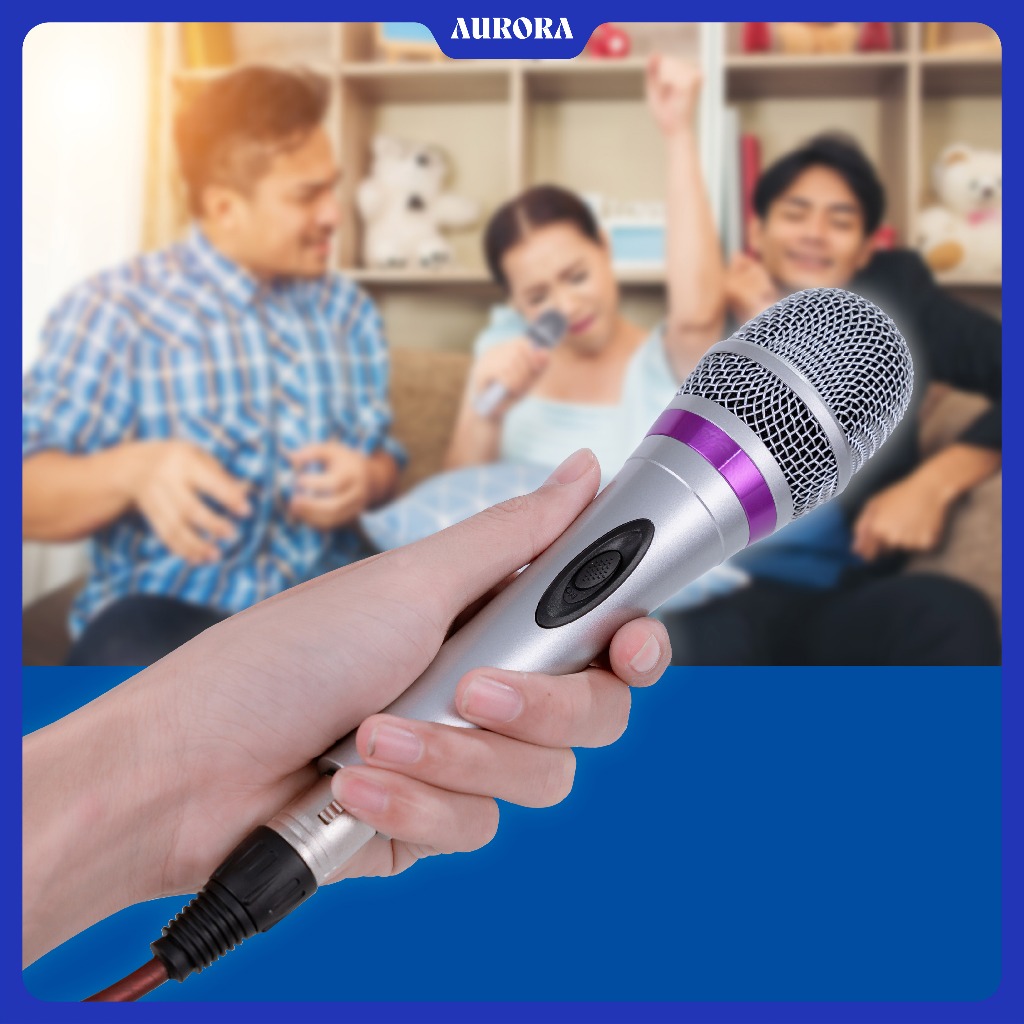 Micro Có Dây Aurora Multiflora 01 - Hát Karaoke Chống Hú Rè Tốt - Độ Nhạy Cao - Dây Kết Nối Dài 5m