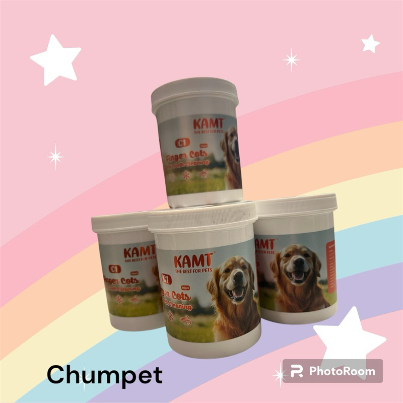 Khăn ướt xỏ ngón tay KAMT vệ sinh răng miệng cho chó mèo  thương hiệu Kamt loại bỏ mảng bám và bảo vệ răng miệng dễ dàng