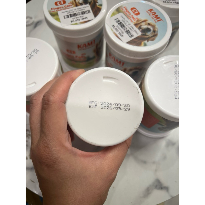 Khăn ướt xỏ ngón tay KAMT vệ sinh răng miệng cho chó mèo  thương hiệu Kamt loại bỏ mảng bám và bảo vệ răng miệng dễ dàng