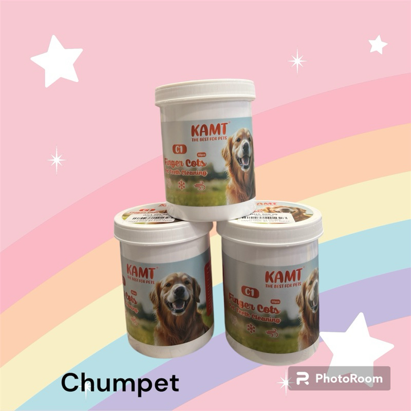 Khăn ướt xỏ ngón tay KAMT vệ sinh răng miệng cho chó mèo  thương hiệu Kamt loại bỏ mảng bám và bảo vệ răng miệng dễ dàng