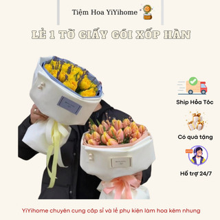 Lẻ 1 Tờ Giấy Gói Hoa Xốp Hàn Cao Cấp Kích Thước 58*58cm, Không Nhăn, Không Thấm Nước DIY YiYihome