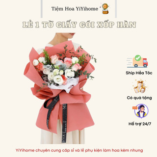 Lẻ 1 Tờ Giấy Gói Hoa Xốp Hàn Cao Cấp Kích Thước 58*58cm, Không Nhăn, Không Thấm Nước DIY YiYihome