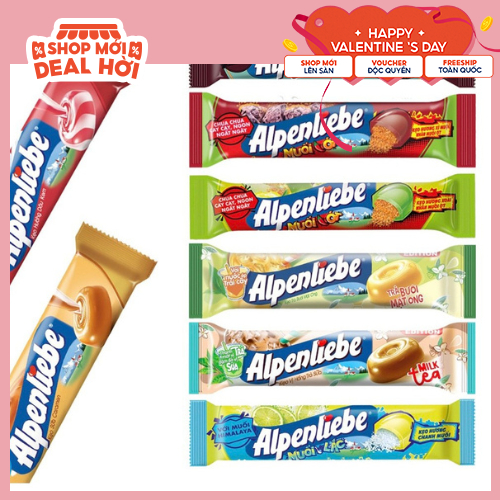 Set 5 Thanh Kẹo Cứng Alpenliebe Đủ Vị Dạng Thỏi 32g, Kẹo Ngậm Alpenliebe