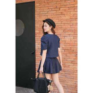 Áo OLV suông croptop tay bồng Lined Eliska phù hợp đi làm đi chơi