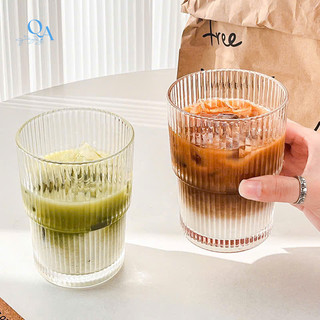 (Loại Đẹp) Cốc Thủy Tinh Vân Sọc Uống Trà, Cafe| Ly Thủy Tinh 2 Tầng Chịu Nhiệt Decor Cafe, Trà Sữa