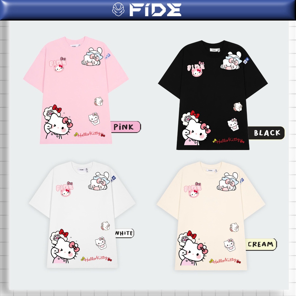 Ảnh Áo thun FIDE KittyCat phông unisex form rộng local brand nam nữ cổ tròn oversize - AT149 2