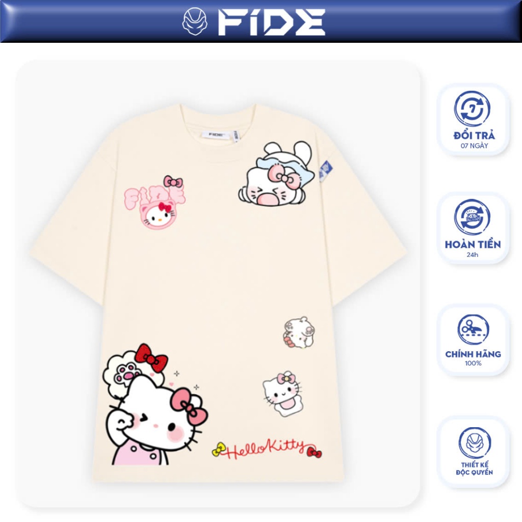 Ảnh Áo thun FIDE KittyCat phông unisex form rộng local brand nam nữ cổ tròn oversize - AT149 1