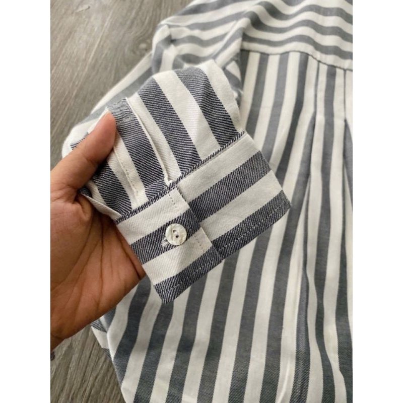 (BomoHouse) Áo sơmi oversize sọc nữ ZR*