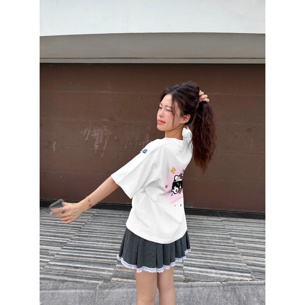 Ảnh Áo thun FIDE HelloKitty phông unisex form rộng local brand nam nữ cổ tròn oversize - AT151 4