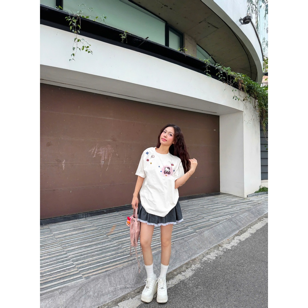 Ảnh Áo thun FIDE HelloKitty phông unisex form rộng local brand nam nữ cổ tròn oversize - AT151 2